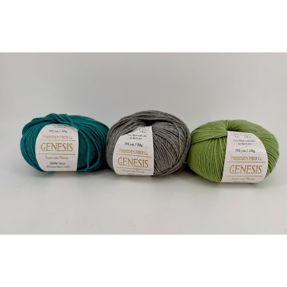 Forbidden Fiber Co Genesis Yarn Lot Superwash Merino Fingering Sock 3 Skeins